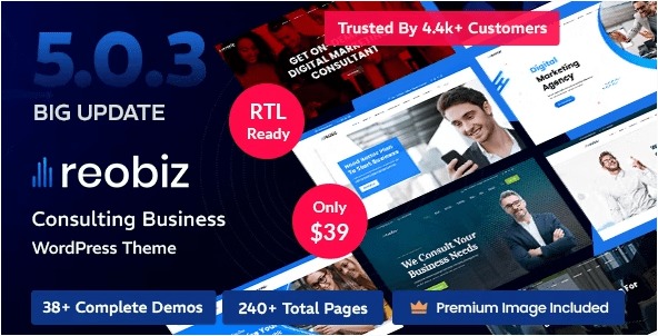 Themeforest - Reobiz v5.0.3 - Consulting Business WordPress Theme 26702860 NULLED