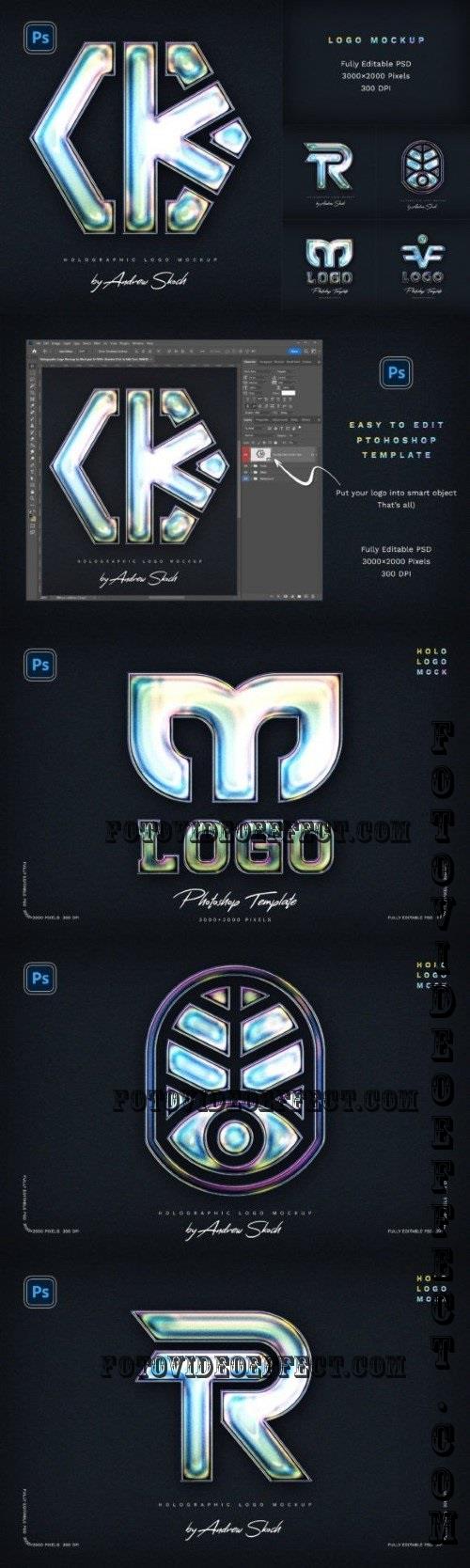 Holographic Logo Mockup - 91549298