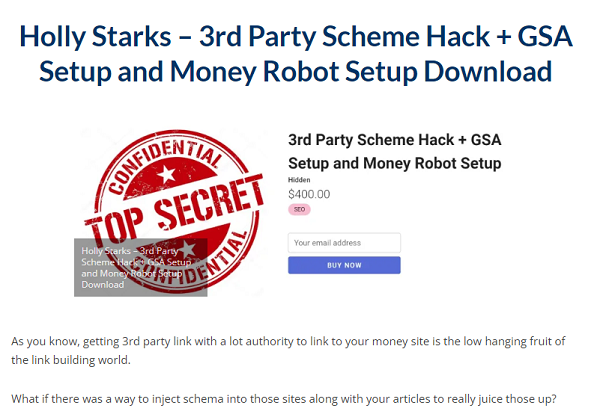 Holly Starks – 3rd Party Scheme Hack + GSA Setup and Money Robot Setup Download 2023