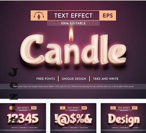 Candle - Editable Text Effect - 91539310