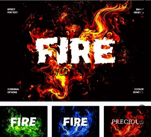 Fire Distortion Text Effect - 91607582