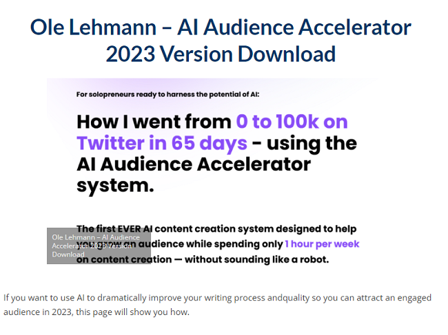 Ole Lehmann – AI Audience Accelerator + Update 1 Download 2023