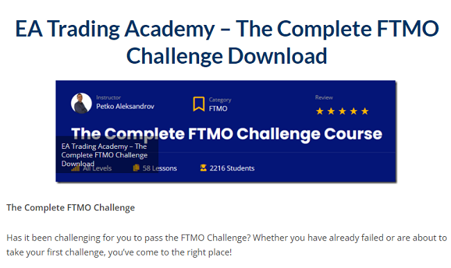 EA Trading Academy – The Complete FTMO Challenge Download 2023