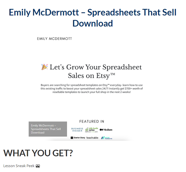 Emily McDermott – Spreadsheets That Sell Download 2023