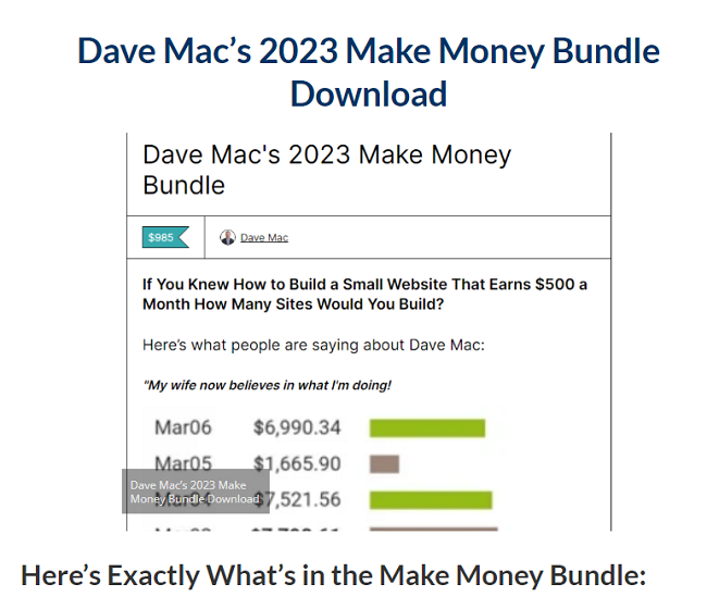 Dave Mac's 2023 Make Money Bundle Download 2023