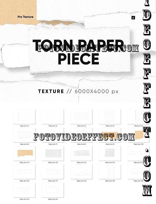 20 Torn Paper Piece Texture HQ - 91600488