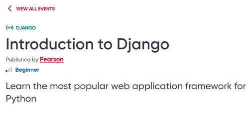 Pearson – Introduction to Django