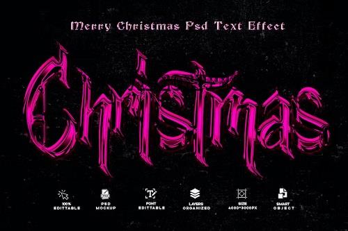 Merry Christmas PSD Tesxt Effect - 5L33DTX