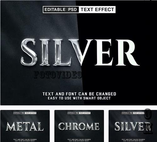 Silver Editable Psd Text Effect - 4V6UDFP