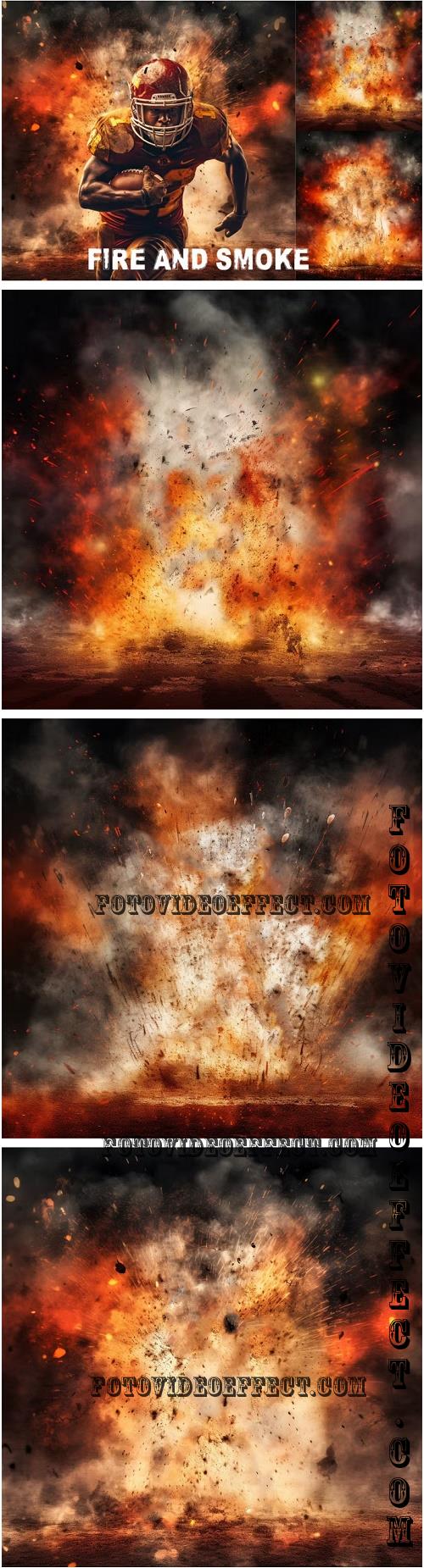 Sports backgrounds: Fire smoke and explosion - CUBERFB