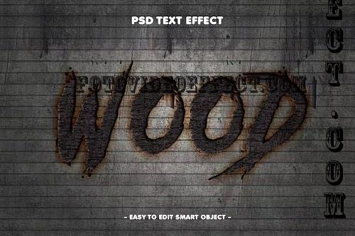 Burn Wood Editable Text Effect - F3YFC3S