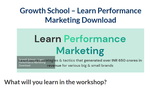Growth School - Learn Performance Marketing Download 2023