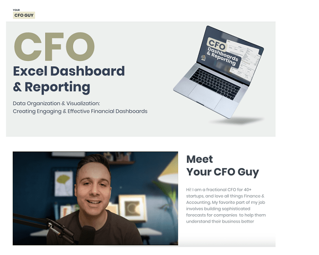 Josh Aharonoff – CFO Excel Dashboard & Reporting Download 2023