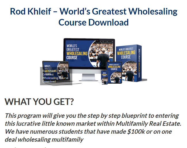 Rod Khleif – World’s Greatest Wholesaling Course Download 2023