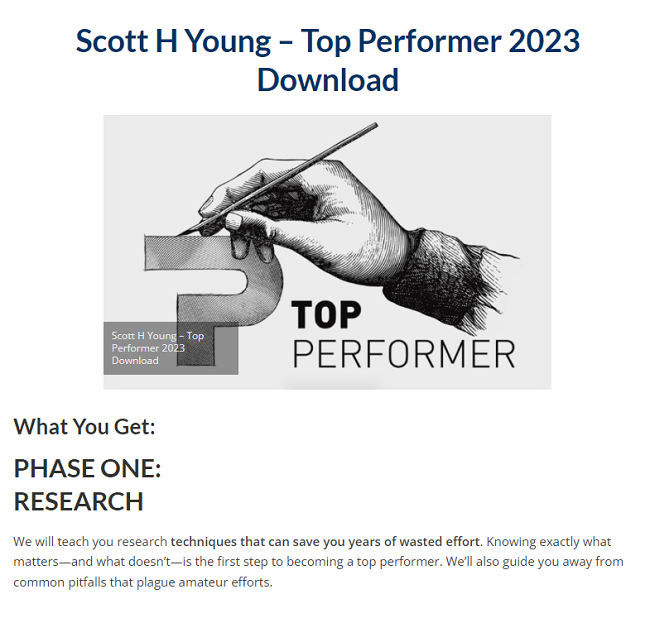 Scott H Young – Top Performer Download 2023
