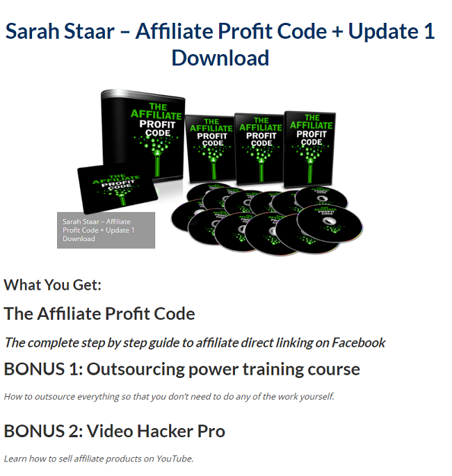 Sarah Staar – Affiliate Profit Code + Update 1 Download 2023