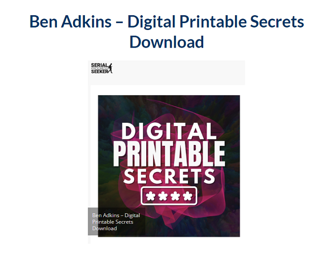 Ben Adkins – Digital Printable Secrets Download 2023