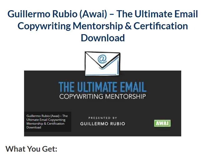 Guillermo Rubio (Awai) – The Ultimate Email Copywriting Mentorship & Certification Download 2023