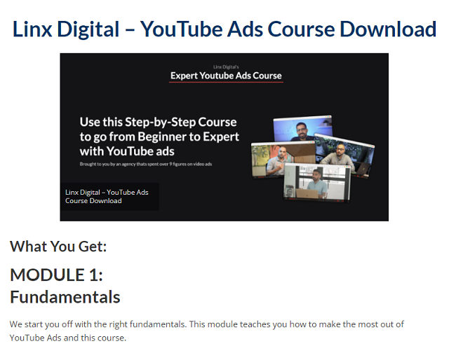 Linx Digital – YouTube Ads Course Download 2023