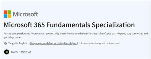 Coursera – Microsoft 365 Fundamentals Specialization