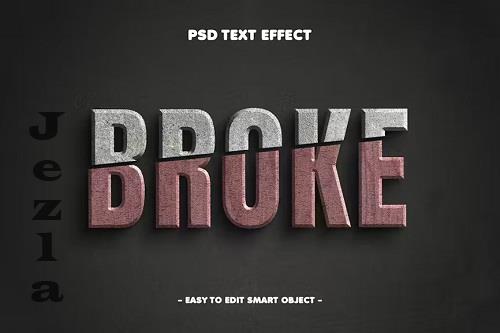 Broke Concrete 3D Layer Style Text Effect - GMGF7EP