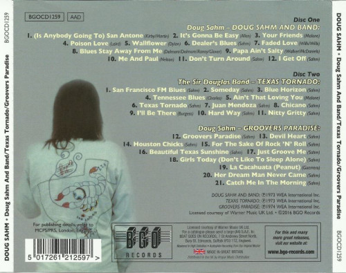Doug Sahm, The Sir Douglas Band - Doug Sahm And Band / Texas Tornado / Groovers Paradise (2016) 2CD Lossless