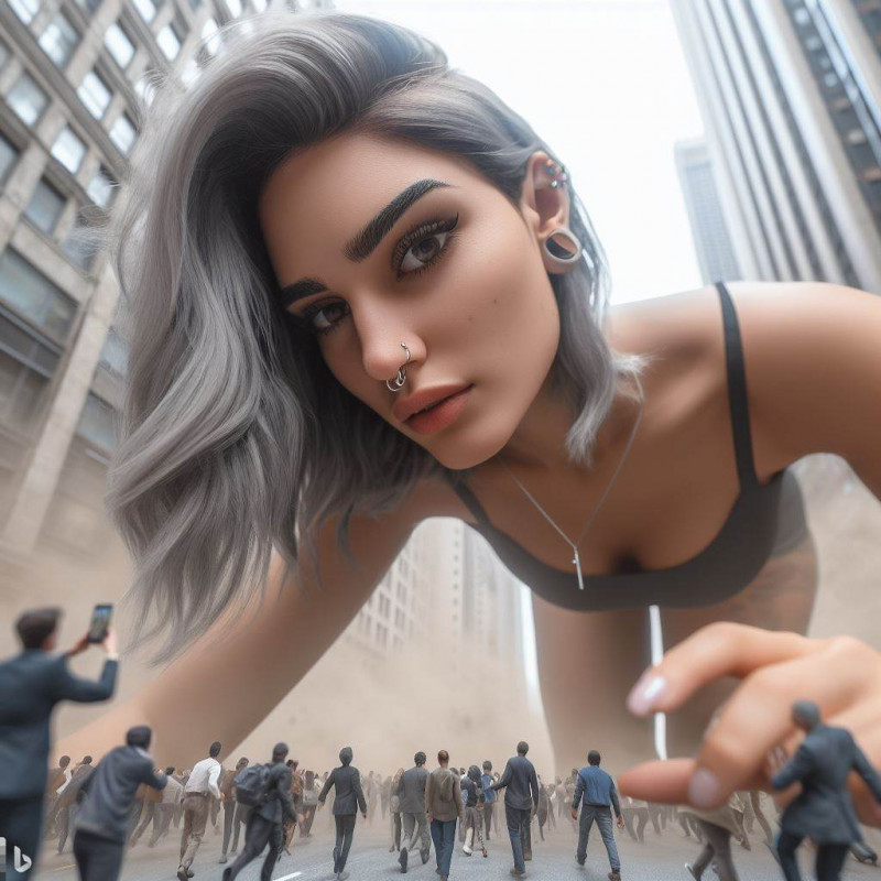 TinyAIguy - Grey hair giant girl in nyc 3D Porn Comic