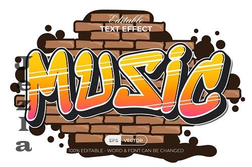 Music Text Effect Retro Graffiti Style - 91622796