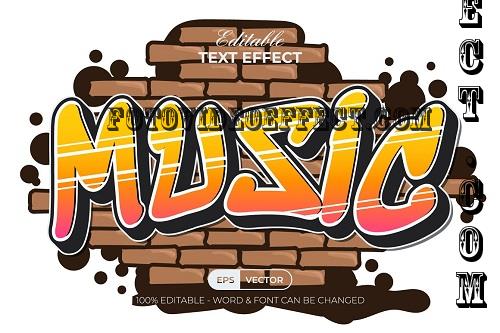 Music Text Effect Retro Graffiti Style - 91622796