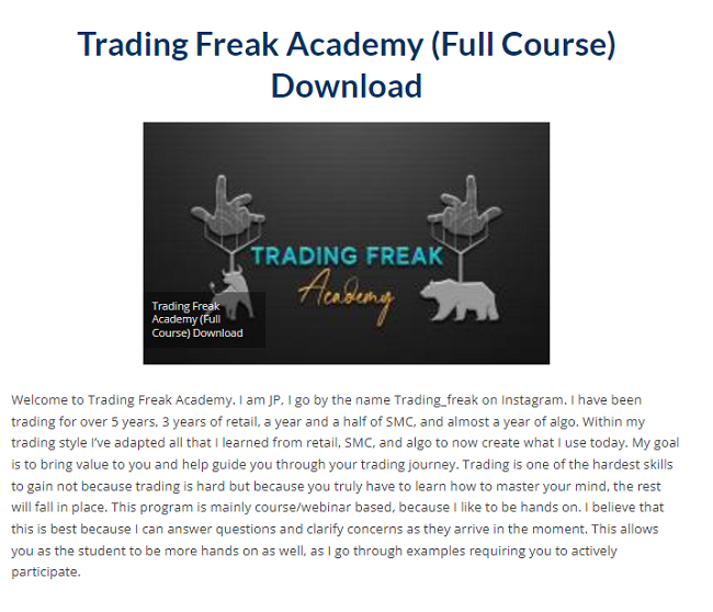Trading Freak Academy Full Course Download 2023