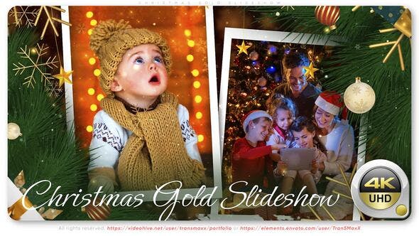 Videohive - Christmas Gold Slideshow 49309283