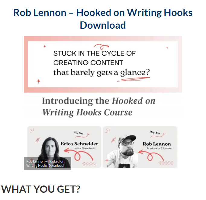 Rob Lennon – Hooked on Writing Hooks Download 2023