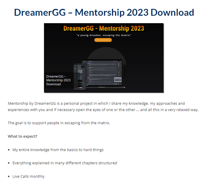 DreamerGG – Mentorship Download 2023