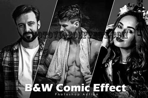 B&W Comic Effect - Photoshop Action - PENBMVY