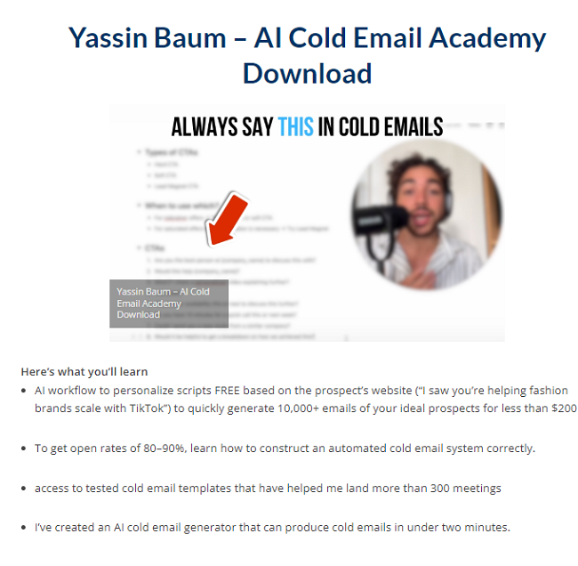 Yassin Baum – AI Cold Email Academy Download 2023