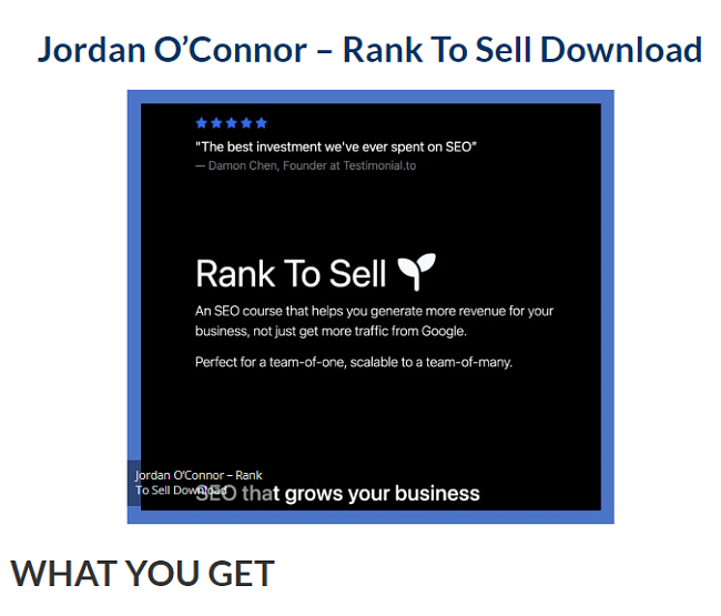 Jordan O’Connor – Rank To Sell Download 2023