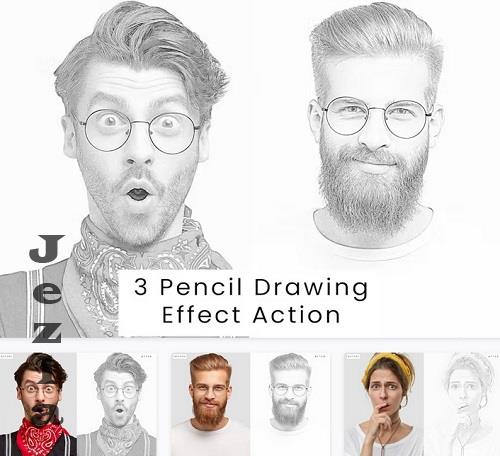 3 Pencil Drawing Effect Action - 4GMW2ZR