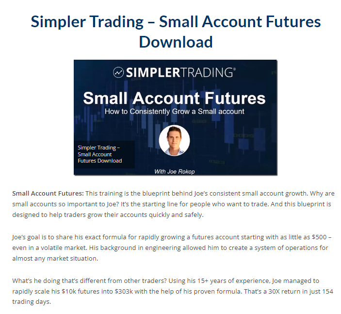 Simpler Trading – Small Account Futures Download 2023