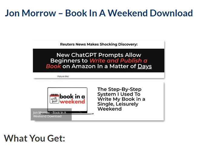 Jon Morrow – Book In A Weekend Download 2023