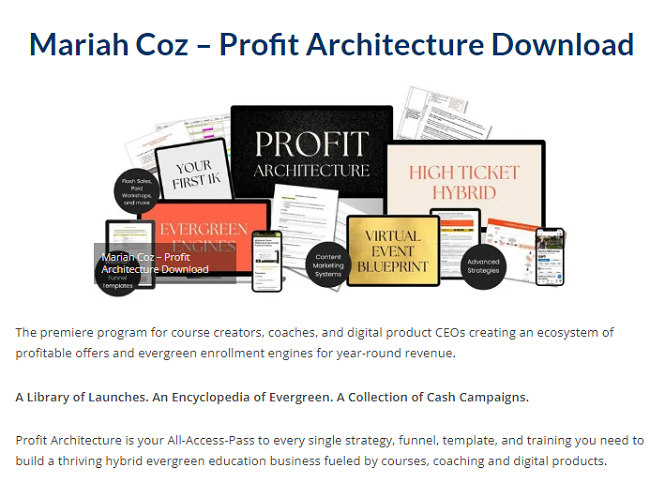 Mariah Coz – Profit Architecture Download 2023