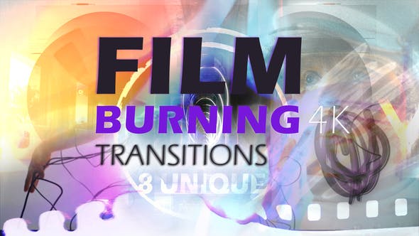 Videohive - Film Burning Transitions 4K 49416398