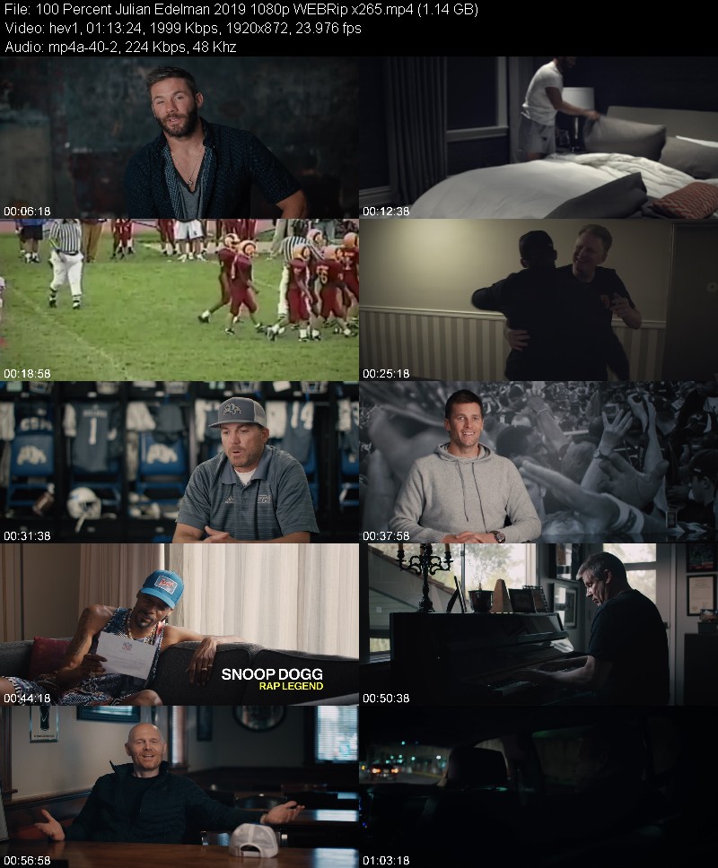 100 Percent Julian Edelman 2019 1080p WEBRip x265 Ada17e45c41745df9f1ec71e3d6d1015