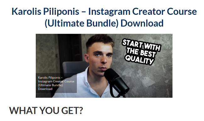 Karolis Piliponis – Instagram Creator Course (Ultimate Bundle) Download 2023