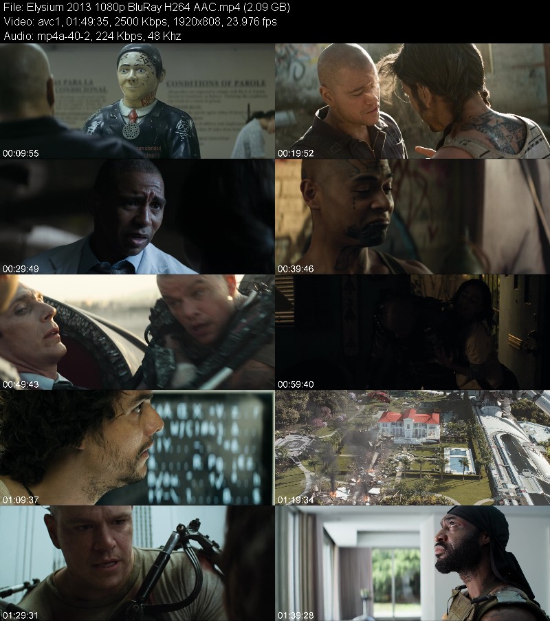 Elysium 2013 1080p BluRay H264 AAC 2d3171cfcd66fdacde0abe7f06656b1e