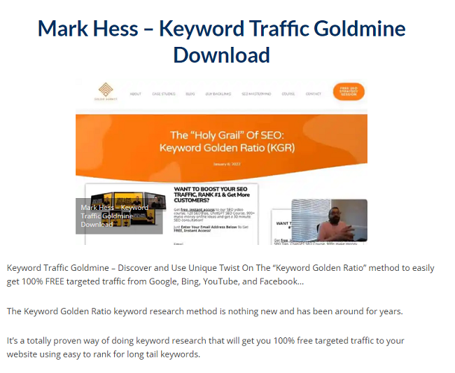 Mark Hess – Keyword Traffic Goldmine Download 2023