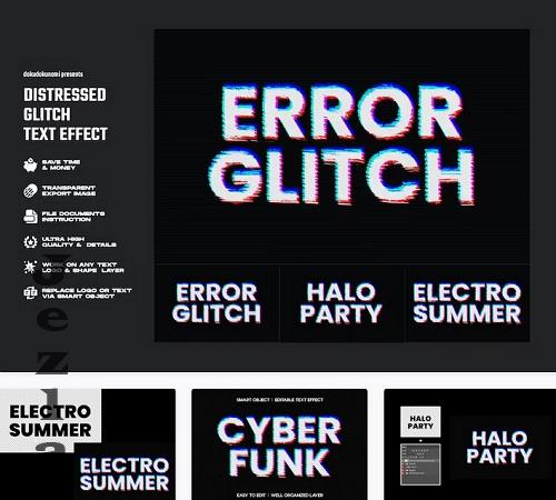 Distressed Glitch Text Effect - CBHW3KX