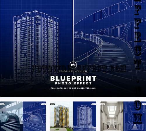 Blueprint photo effect - M9UFTQ4