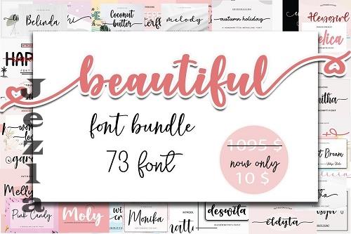 Beautiful Font Bundle - 73 Premium Fonts