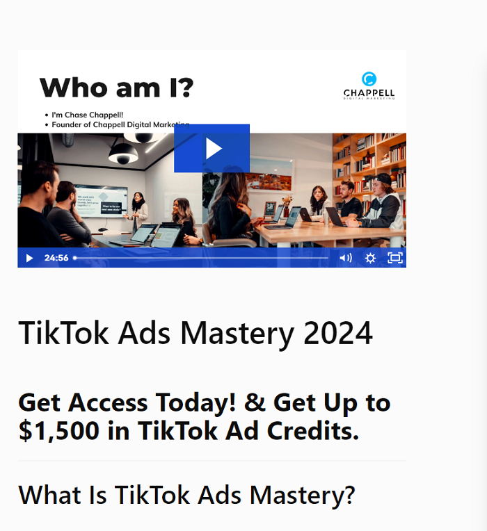 Chase Chappell – TikTok Ads Mastery Download 2024