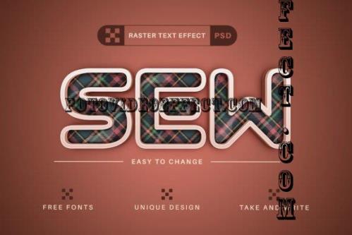 Sew Editable Text Effect, Font Style - 13457720